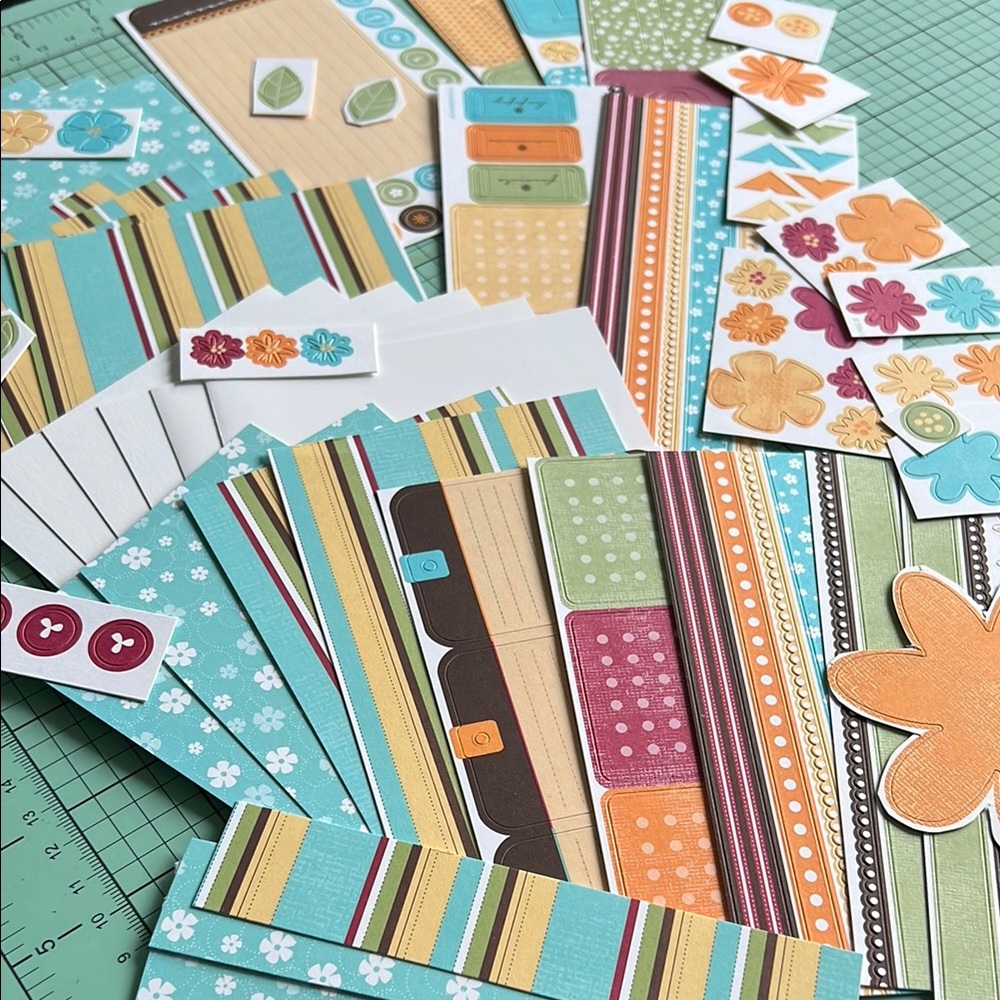 Paper and stickers for scrapbooking crafts